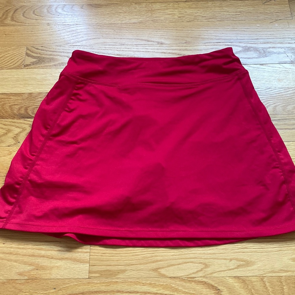 Red athletic skirt